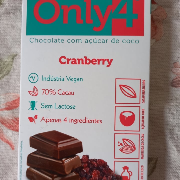 photo of Only4 Chocolate 70% com açúcar de coco e cranberry shared by @monicandrea on  18 Dec 2022 - review