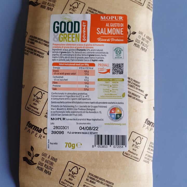 review photo of Good and green Mopur al gusto di salmone shared by @marinaemma on 13 May 2022 - review