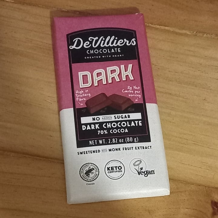 photo of DeVilliers Dark Chocolate 70% Cocoa shared by @ronelle on  13 Sep 2022 - review