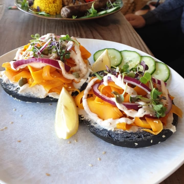photo of The Conscious Kitchen Carrot lox on bagel shared by @gregorygreen on  10 Apr 2022 - review
