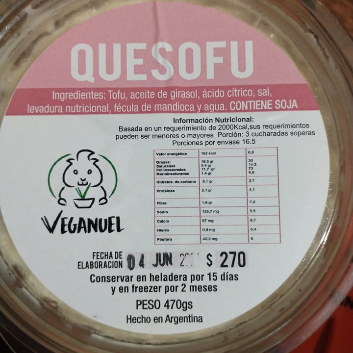photo of Veganuel Quesofu shared by @camilaferrari on  07 Jun 2021 - review