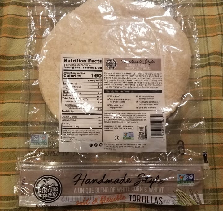 photo of La Tortilla Factory Handmade Style White Corn and Wheat Tortillas shared by @southernplanteaters on  30 Jan 2020 - review