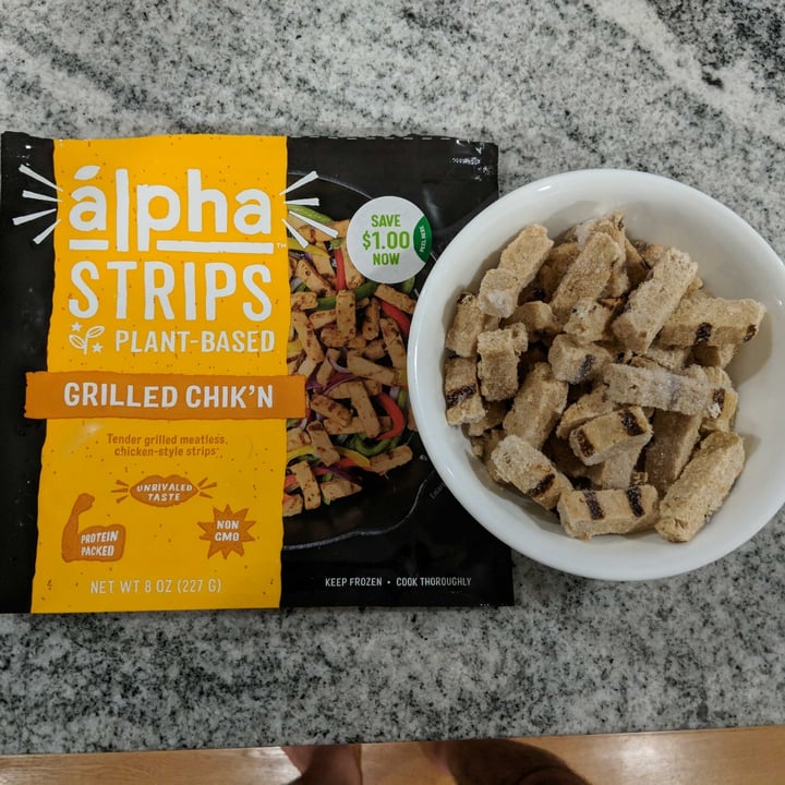 photo of Alpha Strips Alpha Strips Plant-Based Grilled Chick'n shared by @hexadecimaljunk on  12 Mar 2022 - review