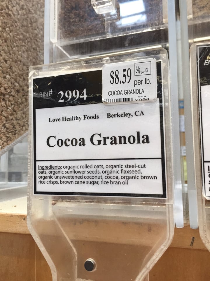 review photo of Happy Healthy Foods Cocoa Granola shared by @veganjingling on 13 Jul 2019 - review