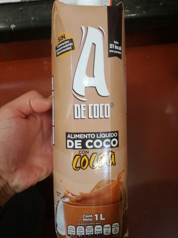 photo of A de Coco Alimento Líquido de Coco con Cocoa shared by @rebeca2124 on  25 Feb 2020 - review