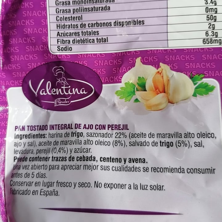 review photo of Valentina snacks Pan Integral Con Ajo shared by @polavargas on 01 Apr 2021 - review
