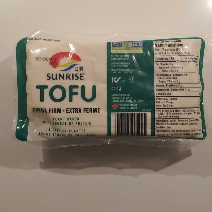 photo of Sunrise Soya Foods Tofu Extra Ferme shared by @cathml1442 on  23 Nov 2021 - review