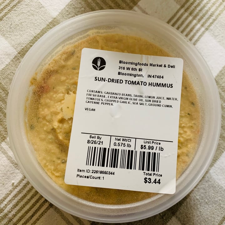 photo of Bloomingfoods Market & Deli Near West Side Sun-Dried Tomato Hummus shared by @allhess on  27 Aug 2021 - review