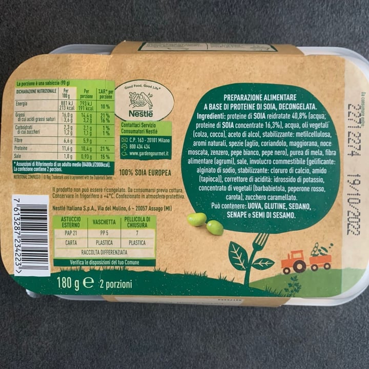 photo of Garden Gourmet Salsicce garden gourmet shared by @foxtrotnovember on  12 Oct 2022 - review