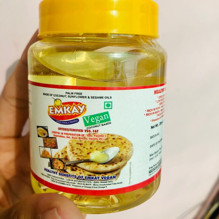 photo of Emkay Food Products Vegan ghee coconut oil shared by @vegankaran on  13 May 2021 - review