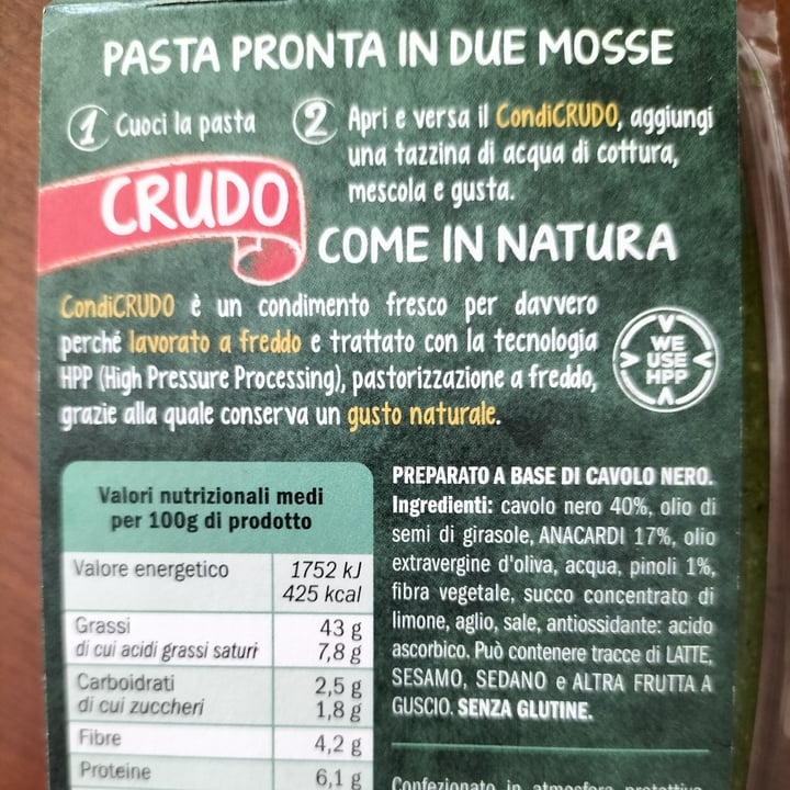 photo of Parma is condi crudo per pasta al Cavolo Nero E Frutta Secca shared by @marina49 on  12 Sep 2022 - review