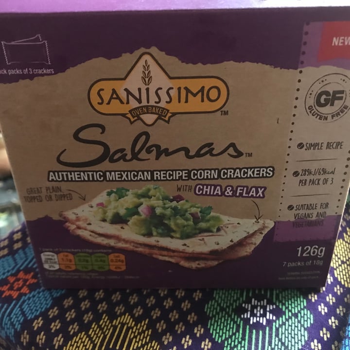 photo of Sanissimo Chia and Flax crackers shared by @gu on  16 Jan 2021 - review