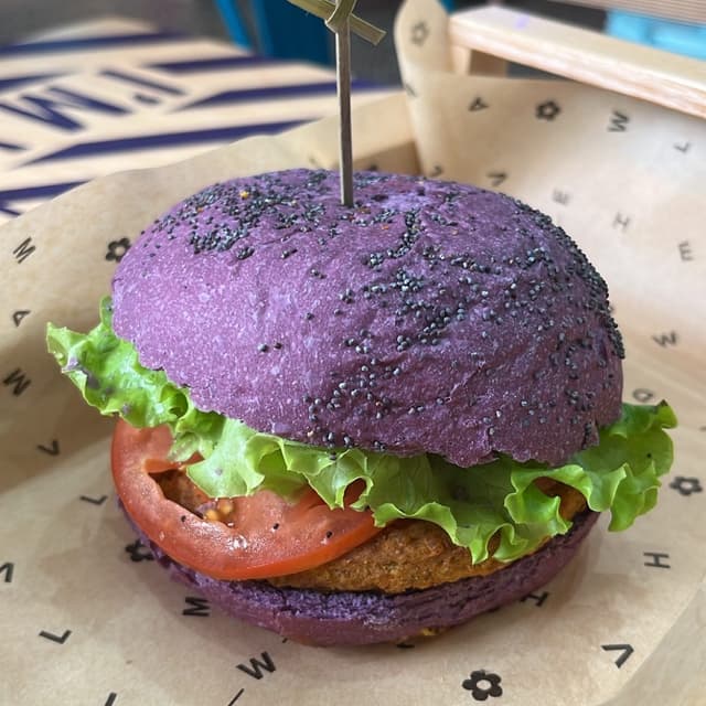 Foto do prato “Purple Cheesy”