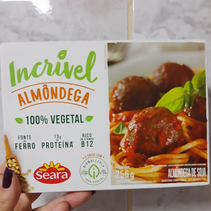 review photo of Seara Almôndega 100% Vegetal shared by @sucrimarques on 10 May 2022 - review