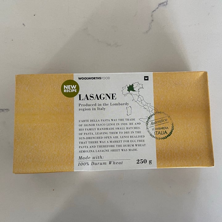 photo of Woolworths Food Lasagne shared by @plantbasedstorm on  28 Feb 2021 - review
