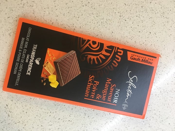photo of Carrefour Dark chocolate with orange shared by @felicitasnyc on  01 Mar 2020 - review