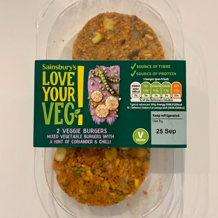 photo of Sainsbury's Love your veg 2 veggie burgers shared by @psykie on  27 Sep 2019 - review