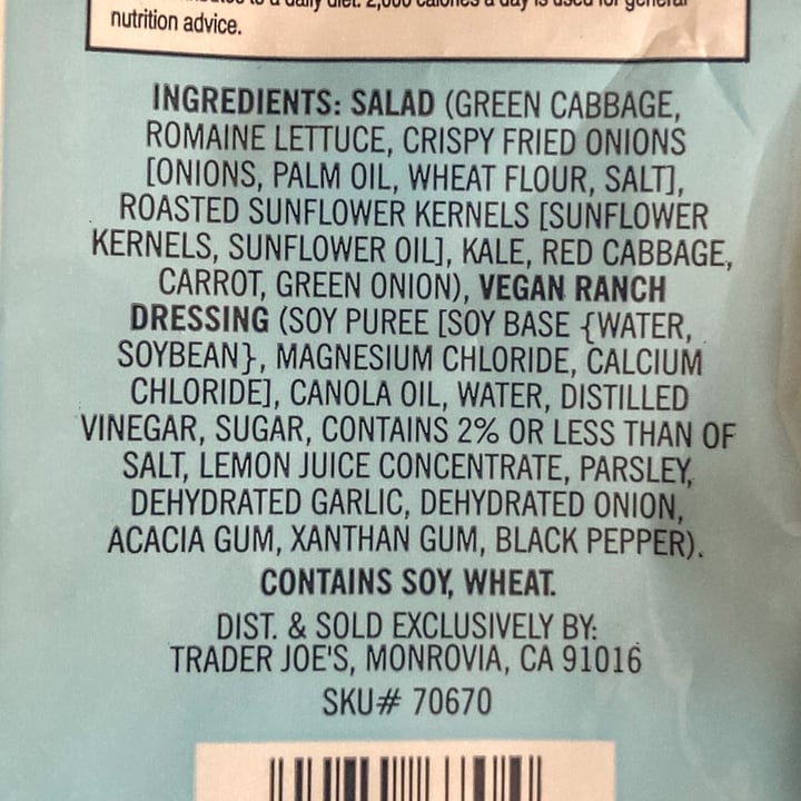 photo of Trader Joe's Vegan Ranch Crunch Salad Kit shared by @alleycatz on  05 Oct 2021 - review