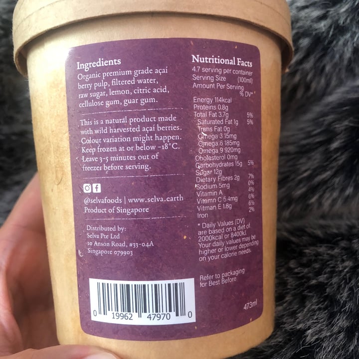 photo of Selva Foods Organic acai with lemon shared by @skinnykatwoman on  07 Oct 2021 - review