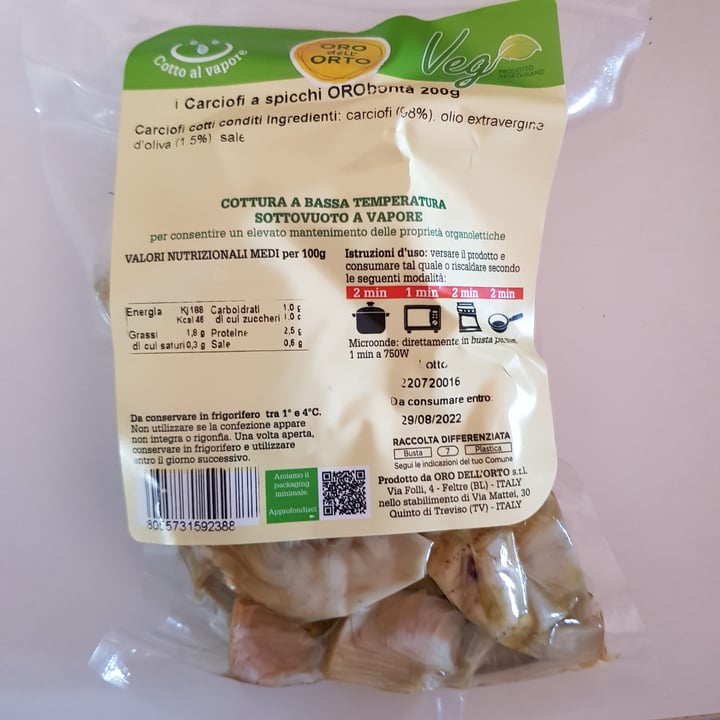 photo of Oro dell’orto Carciofi a spicchi shared by @fedevi on  11 Aug 2022 - review