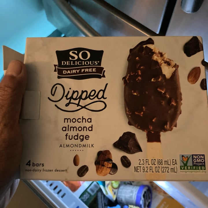 photo of So Delicious Dairy Free Dipped Mocha Almond Fudge Bar Almondmilk Frozen Dessert shared by @mschau on  27 Aug 2022 - review