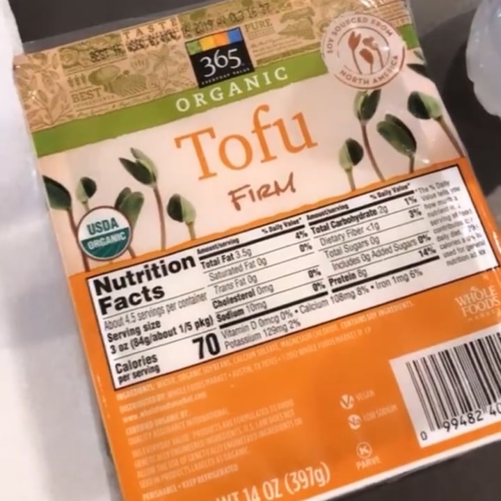 photo of 365 Whole Foods Market Firm Tofu shared by @akhazeni on  22 Apr 2020 - review