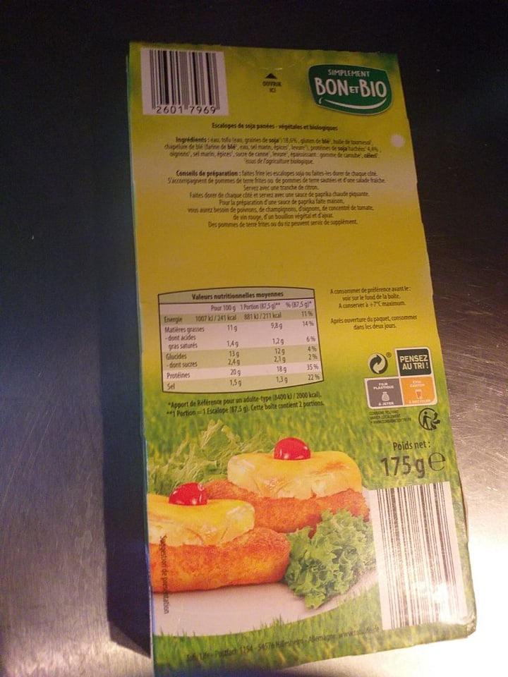 photo of Bon et bio Escalopes de soja shared by @athenais on  16 Mar 2020 - review