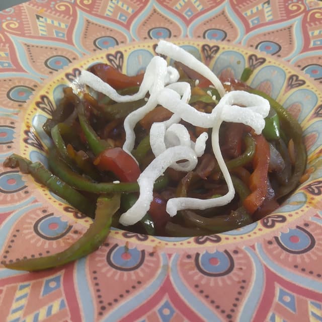 Foto do prato “Wok de verduras”