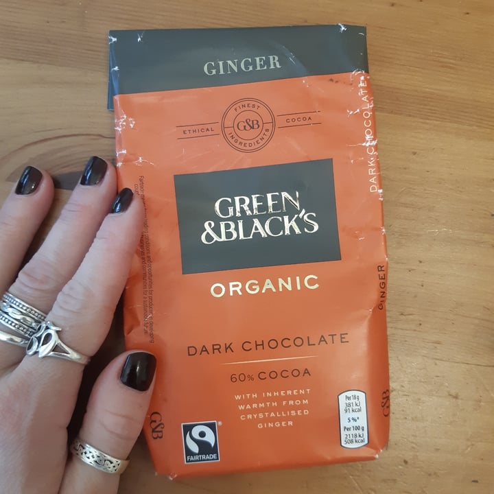 photo of Green & Black's Organic Dark Chocolate with Ginger shared by @veganeileen on  30 May 2021 - review