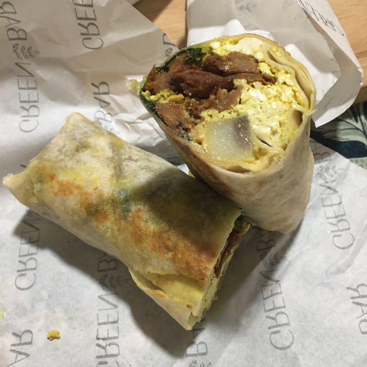 photo of Green Bar Breakfast Burrito shared by @iamavegan-er on  18 Aug 2021 - review