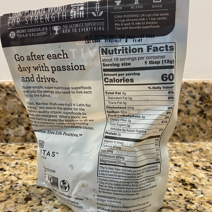 review photo of Navitas Chia Seeds shared by @veganmeandyou on 08 May 2022 - review