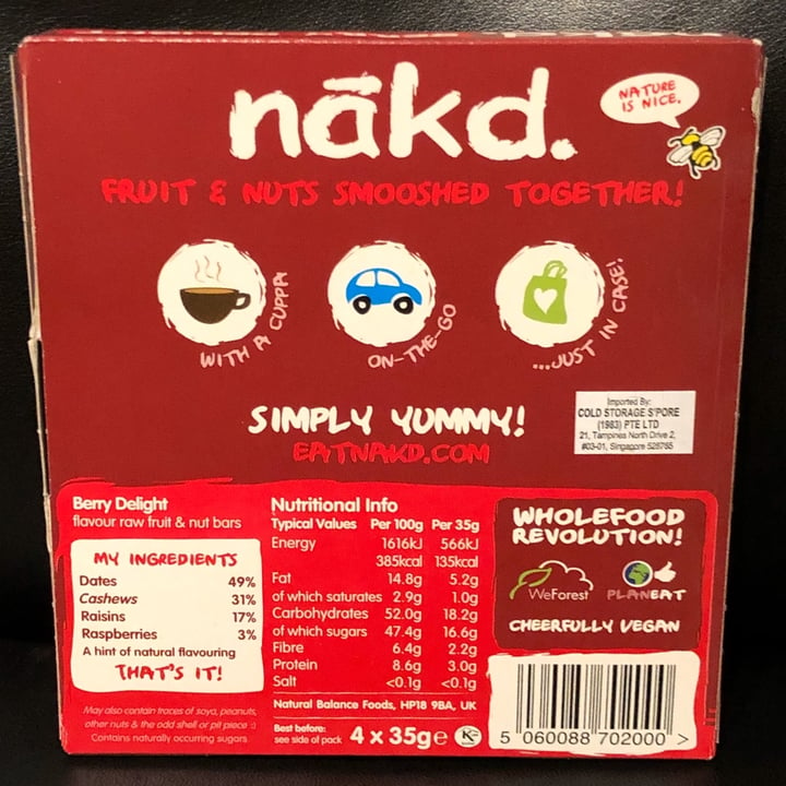 photo of Nākd. Berry Delight Bar shared by @daveidchung on  27 Feb 2020 - review