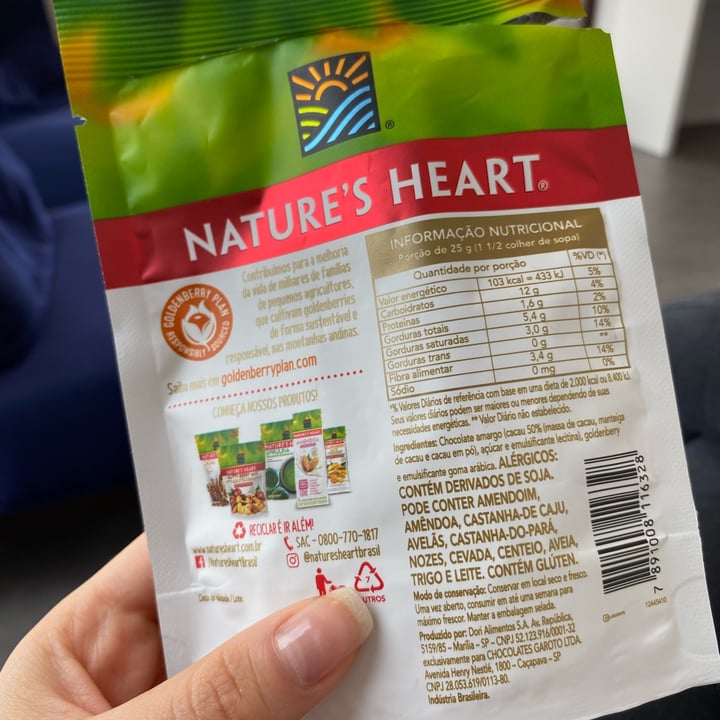 photo of Nature's Heart Goldenberry com Cacau 50% shared by @tauanemelo on  21 Dec 2022 - review