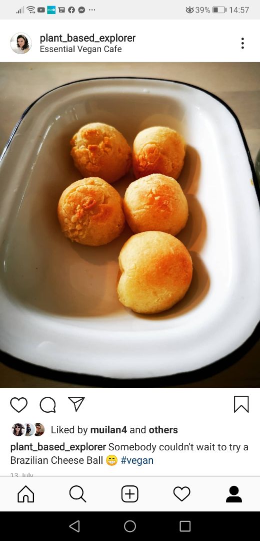 review photo of Essential Vegan Cafe Brazilian Cheeze Ball shared by @plantbasedexplorer on 02 Dec 2019 - review