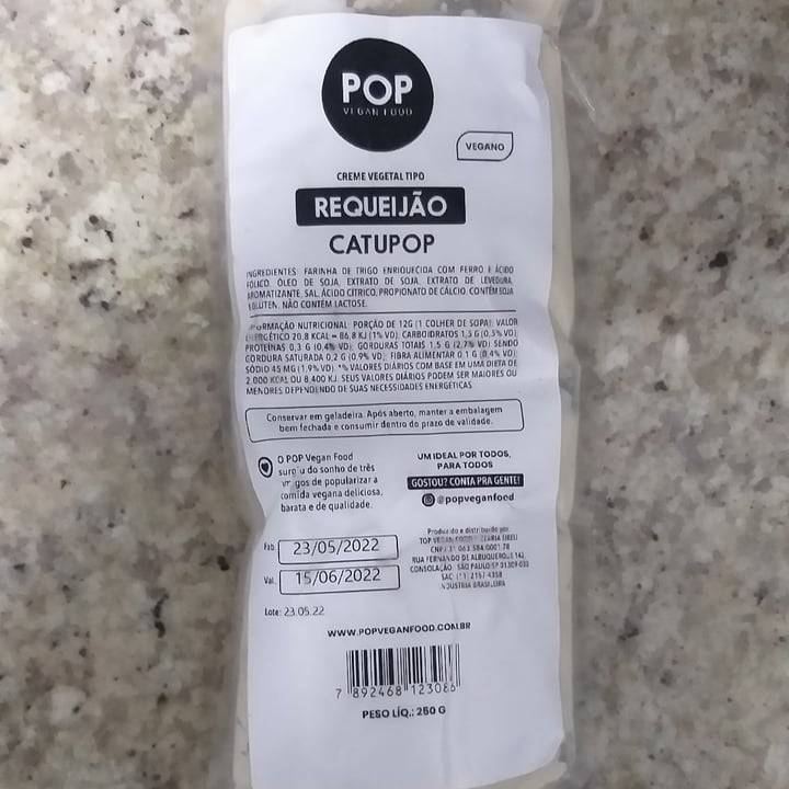 review photo of Pop vegan food Requeijão Catupop shared by @gabrielshimoda on 05 Jun 2022 - review