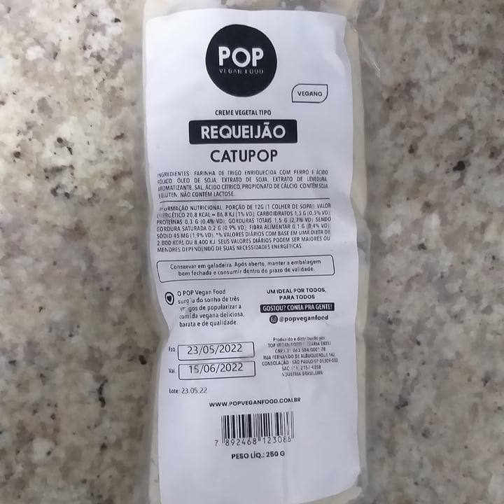 photo of Pop vegan food Requeijão Catupop shared by @gabrielshimoda on  05 Jun 2022 - review