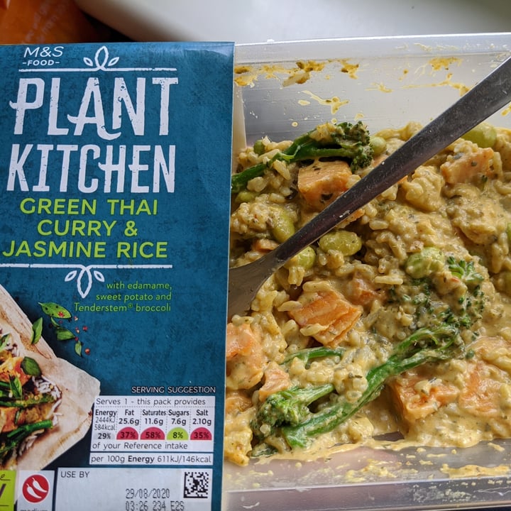 photo of Plant Kitchen (M&S) Green Thai Curry and Jasmine Rice shared by @cherrypersimmon on  14 Sep 2020 - review