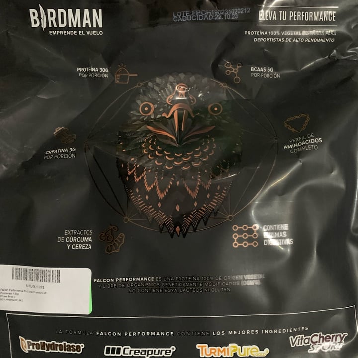 photo of Birdman Falcon performance proteina vegetal con creatina 1.9 kg shared by @rjrd on  13 Nov 2021 - review