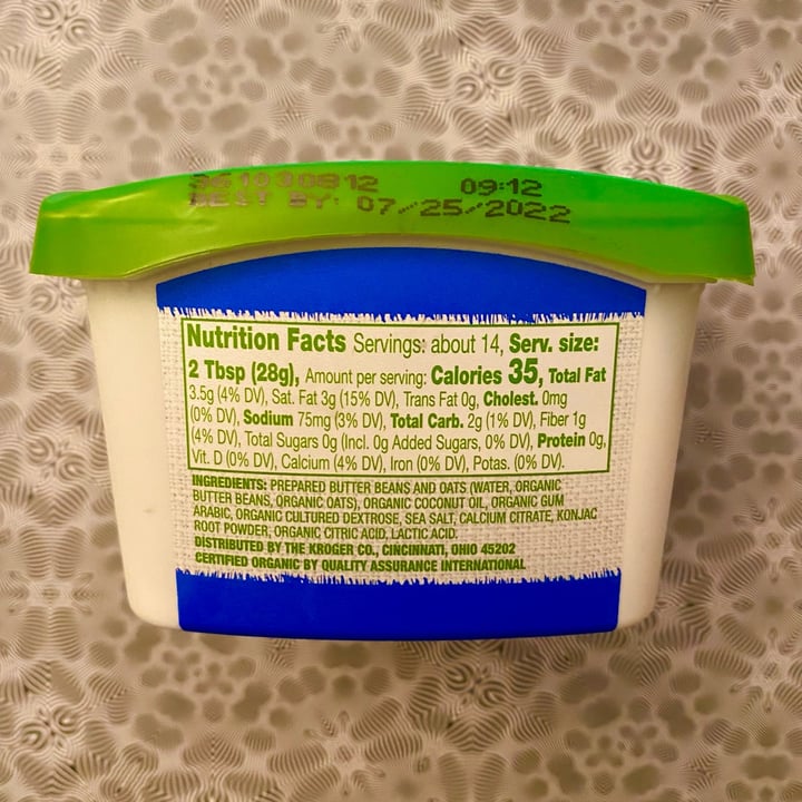 photo of Simple Truth Plant Based Sour Cream Alternative shared by @timvegmalone on  20 May 2022 - review