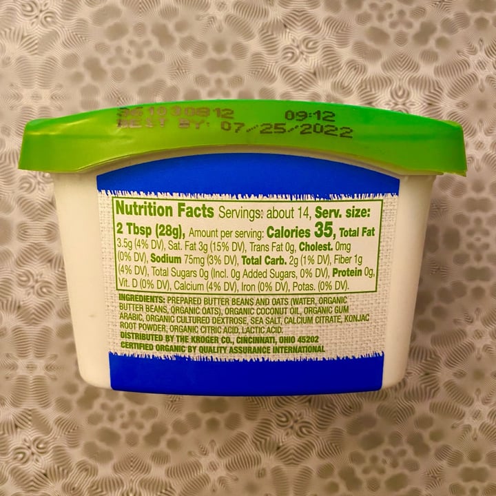 review photo of Simple Truth Plant Based Sour Cream Alternative shared by @timvegmalone on 20 May 2022 - review