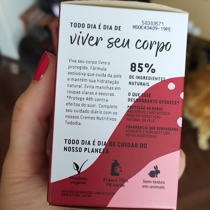photo of Natura Desodorante antitranspirante roll on de cereza y avellana shared by @irisvegan on  03 Oct 2020 - review