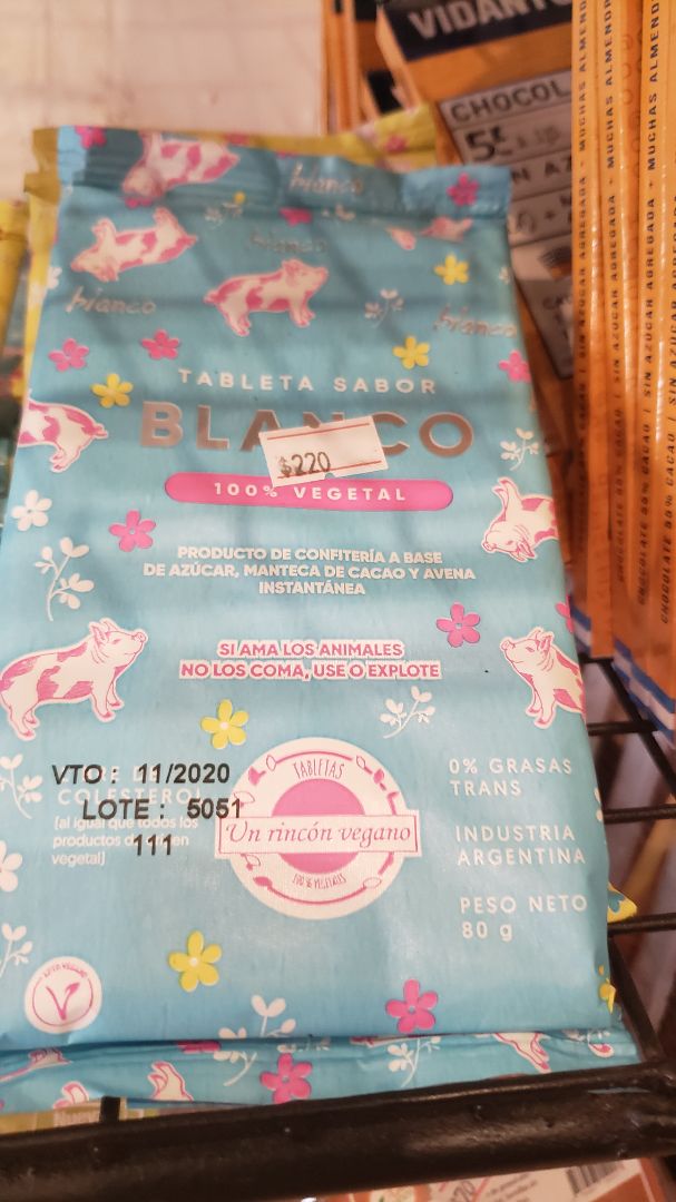 photo of Un Rincón Vegano Tableta Sabor Blanco Clasico shared by @marianoguti on  06 Feb 2020 - review