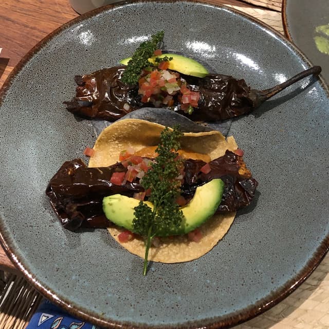 Photo of the dish “Tacos de chile relleno”