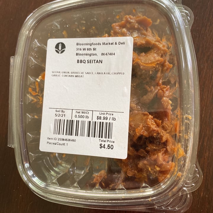 photo of Bloomingfoods Market & Deli Near West Side BBQ Seitan shared by @kristyahimsa on  29 Apr 2021 - review