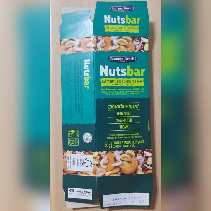 photo of Banana brasil nuts bar - castanhas, coco e nibs de cacau shared by @joselebss on  15 May 2022 - review