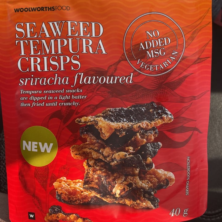 photo of Woolworths Food Seaweed Tempura Crisps Sriracha Flavoured shared by @majabee on  06 Aug 2021 - review