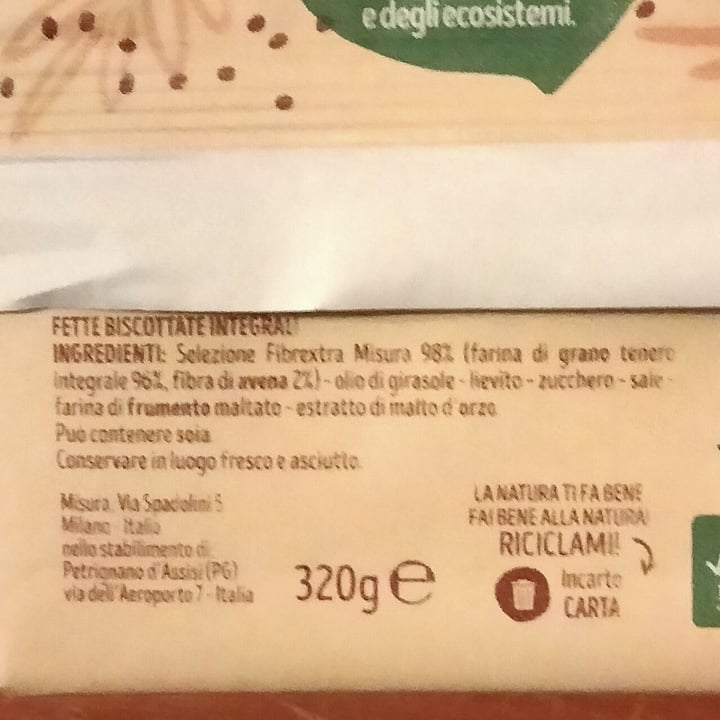 review photo of Misura Fette biscottate con fibre Di Frumento E Avena shared by @naturalmentearia on 28 Mar 2022 - review