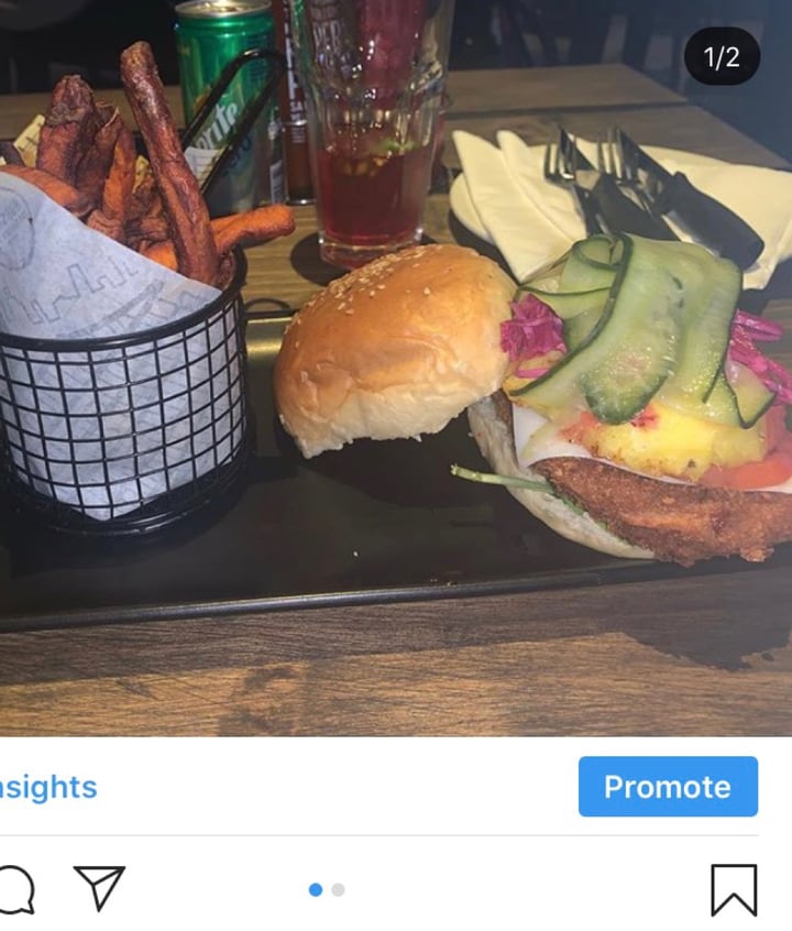 photo of Hudsons The Burger Joint (Hazelwood) Cajun Crumbed Schnitzel Burger shared by @megan4els on  17 Jun 2020 - review