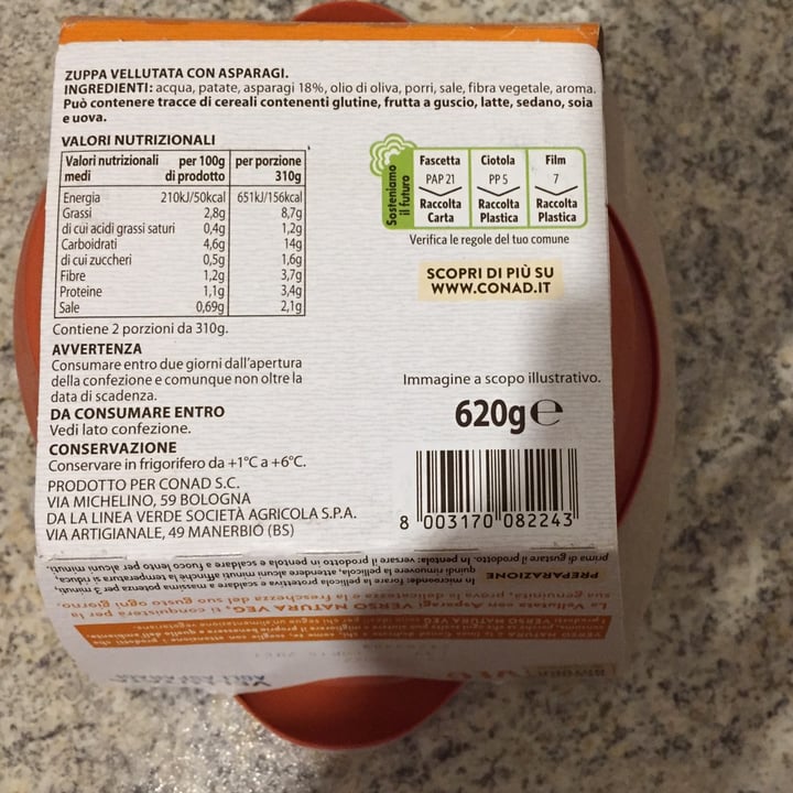 photo of Verso Natura Conad Veg Vellutata di asparagi shared by @soniamiao on  17 Feb 2022 - review