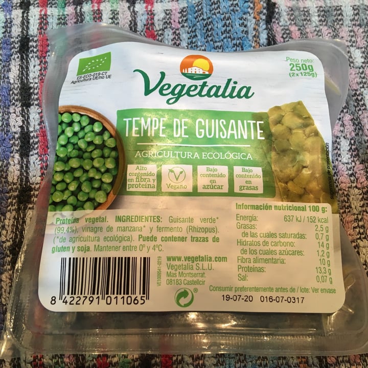 photo of Vegetalia Tempe de Guisante shared by @marujis on  04 Oct 2020 - review